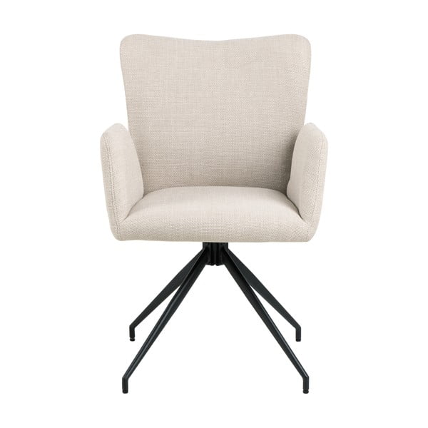 Beżowe tapicerowane fotele jadalniane zestaw z podłokietnikami 2 szt. Laura – Actona-image-2