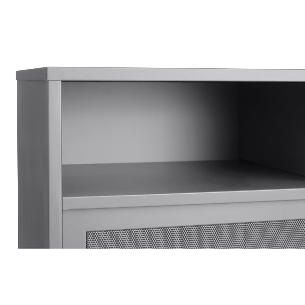 Szara metalowa szafka z drzwiami przesuwnymi 90x140x40 cm Veep – Unique Furniture (zdjęcie 8)