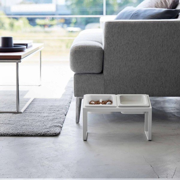 Zestaw misek ze stojakiem dla czworonoga ceramiczny Nooks – YAMAZAKI-image-3