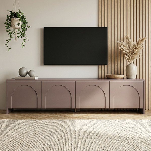 Szarobrązowa szafka pod TV 180x45x32 cm Aurelia – Kalune Design-image-2