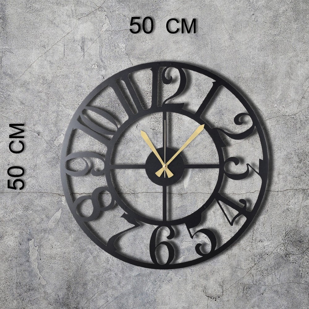 Metalowy zegar ścienny The Old Times, 50x50 cm (zdjęcie 4)
