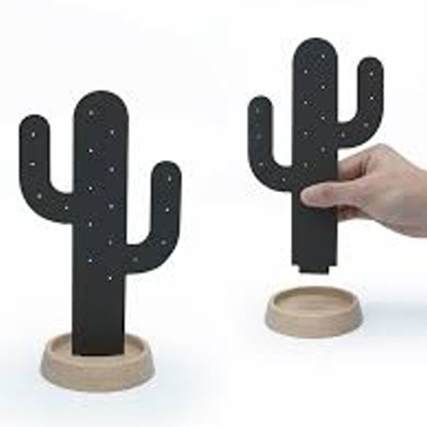 Czarny stojak na biżuterię w kształcie kaktusa Qualy&CO Cactus-image-2