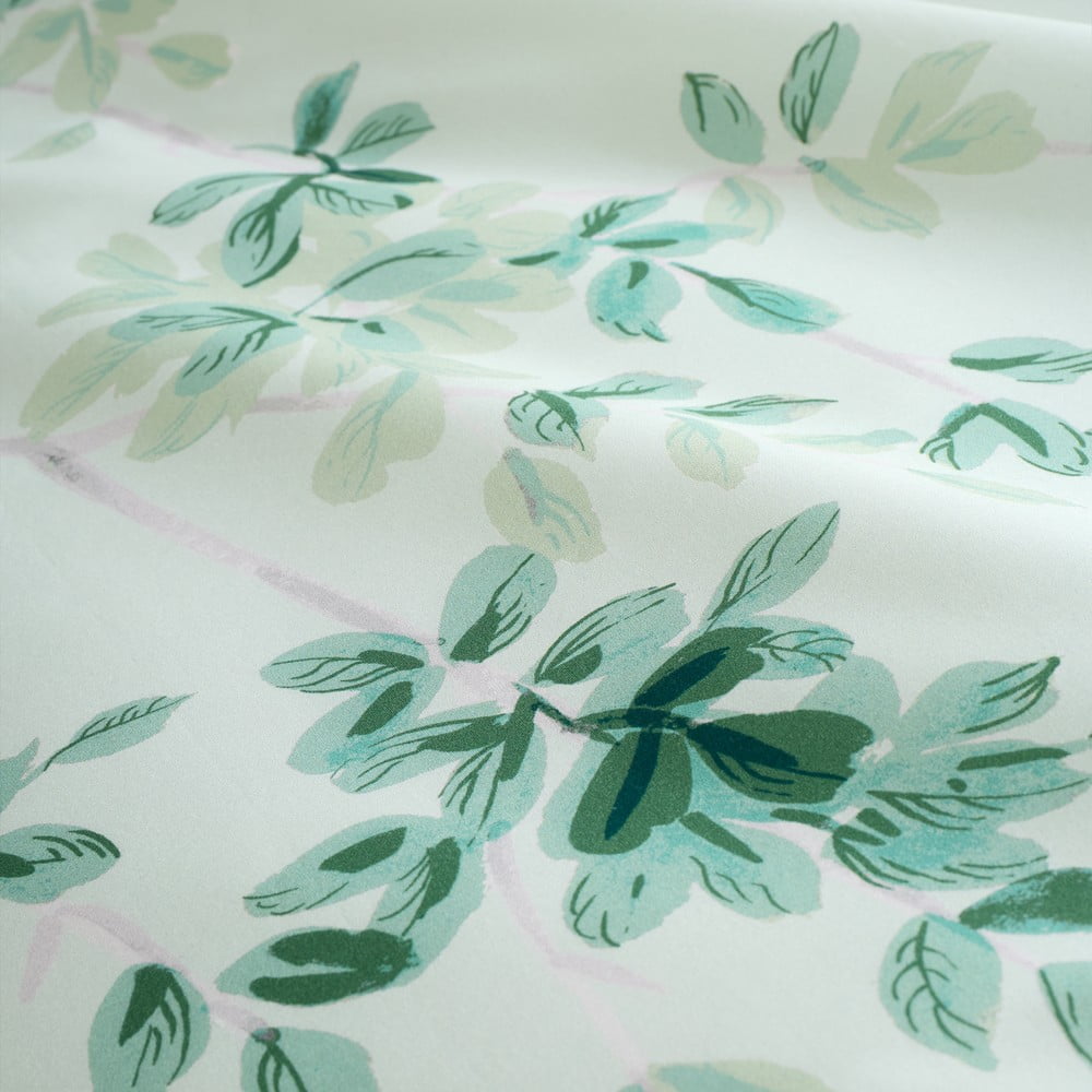 Biało-zielona bawełniana pościel jednoosobowa 135x200 cm Scenic Leaves – RHS (zdjęcie 6)