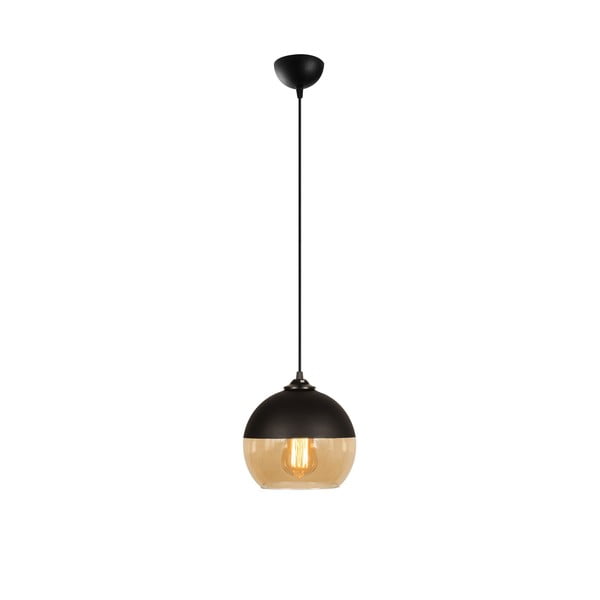 Lampa wisząca w czarno-żółtym kolorze ze szklanym kloszem ø 20 cm Camini – Opviq lights-image-2