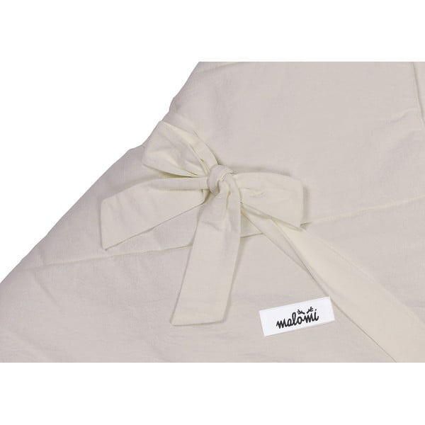 Kremowy bawełniany rożek niemowlęcy 75x75 cm – Malomi Kids-image-1