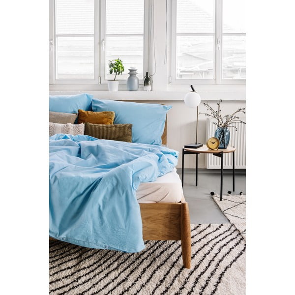 Błękitna bawełniana pościel dwuosobowa Bonami Selection, 200x200 cm-image-3