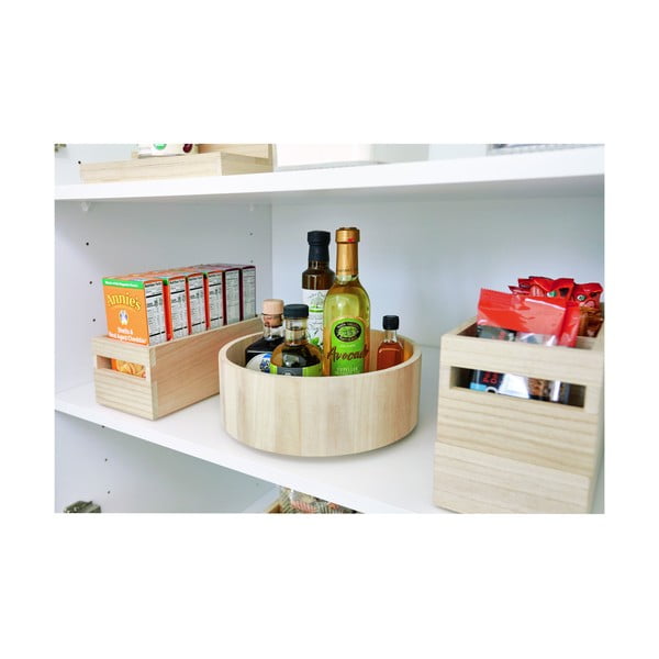 Obracany organizer kuchenny z drewna paulownia iDesign Tall, ø 26,7 cm-image-2