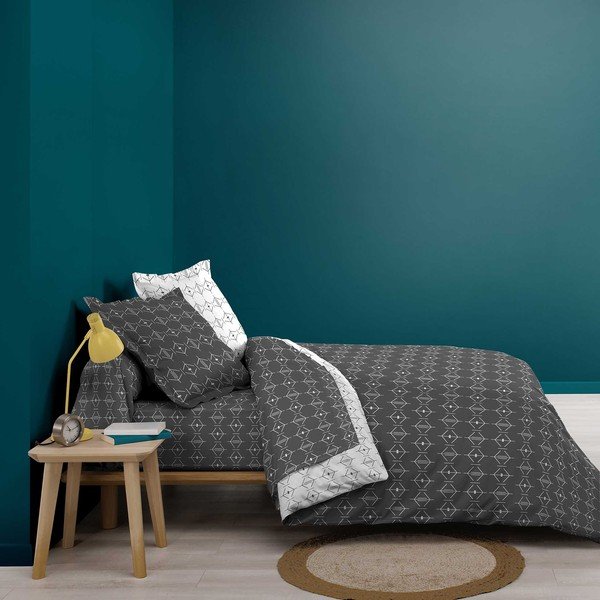 Biała/ciemnoszara bawełniana poszwa na kołdrę dwuosobowa 240x220 cm Aristide – douceur d'intérieur-image-4