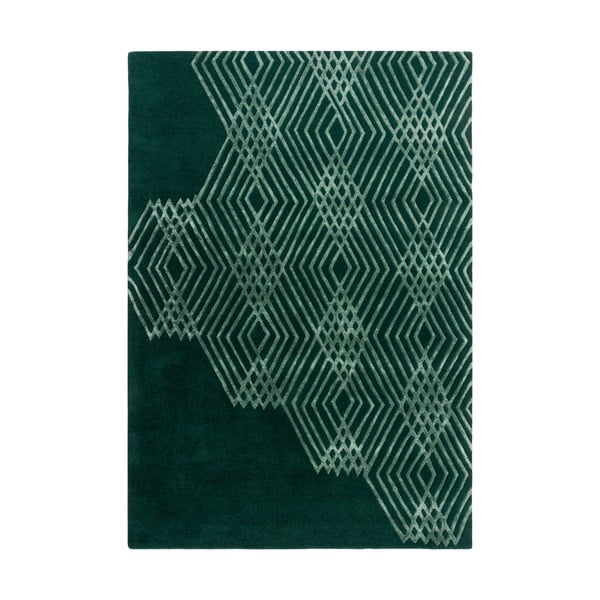 Zielony dywan wełniany Flair Rugs Diamonds, 160x230 cm