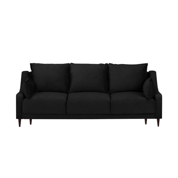 Czarna rozkładana sofa 3-osobowa Mazzini Sofas Freesia