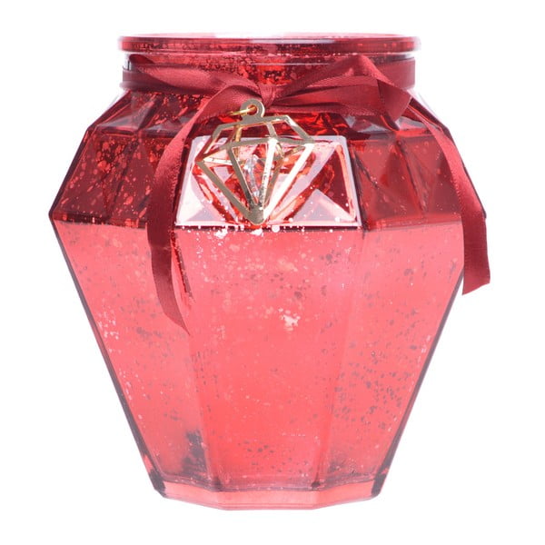 Czerwony świecznik szklany Ewax, wys. 16 cm