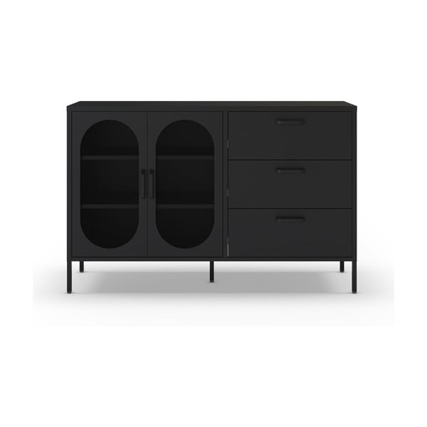 Czarna komoda 140x90 cm Diora – Marckeric