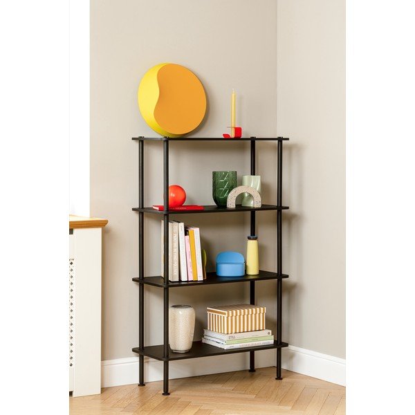 Czarny regał w dekorze dębu 80x163x35 cm Teidi – noo.ma-image-2