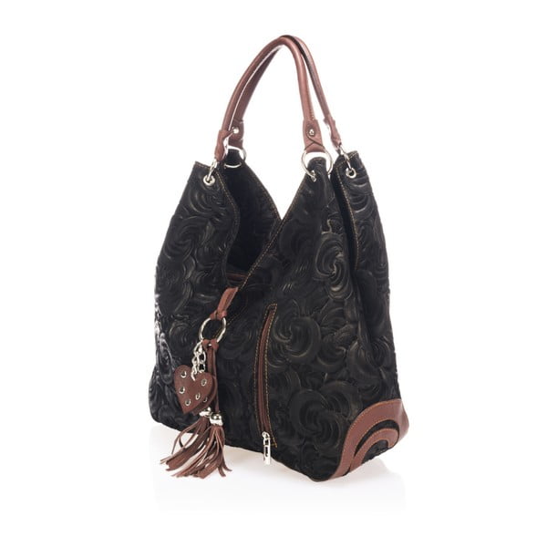 Czarna skórzana torebka Giorgio Costa Terst-image-2