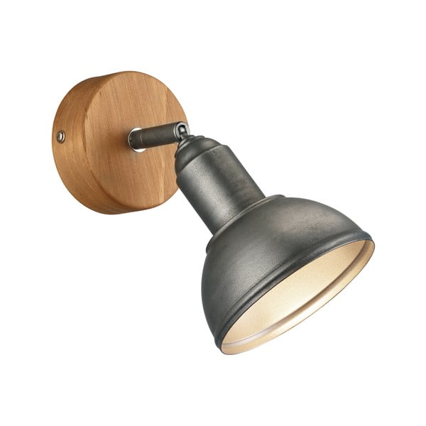 Ciemnoszaro-naturalna lampa punktowa 11x18 cm Delhi – Trio