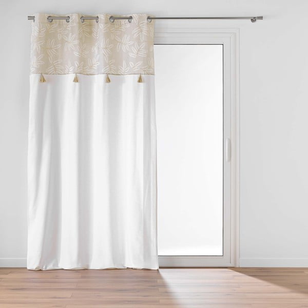 Biało-beżowa zasłona z mieszanki bawełny 140x240 cm Altea – douceur d'intérieur
