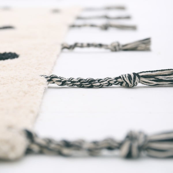 Czarno-kremowy bawełniany dywan tkany ręcznie odpowiedni do prania 100x150 cm Nümi Black – Nattiot-image-4