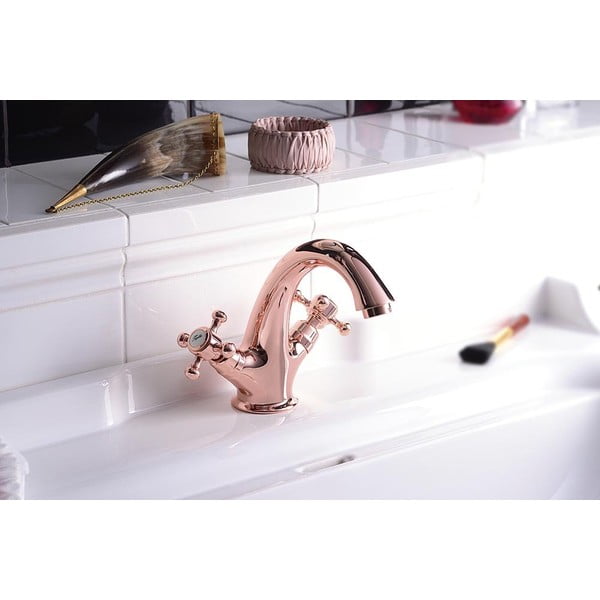 Różowa bateria umywalkowa stojąca Antea – Sapho-image-1