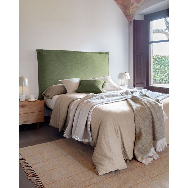 Zielony tapicerowany zagłówek 166x106 cm Tanit – Kave Home-image-2