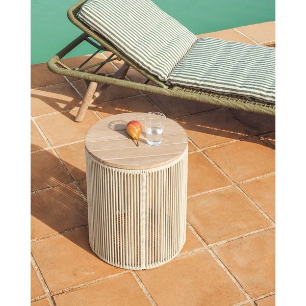 Okrągły stolik ogrodowy z blatem z drewna akacjowego ø 40 cm Dandara – Kave Home-image-1