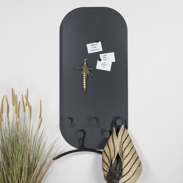 Czarny metalowy wieszak ścienny 55 cm Espen – Spinder Design-image-1