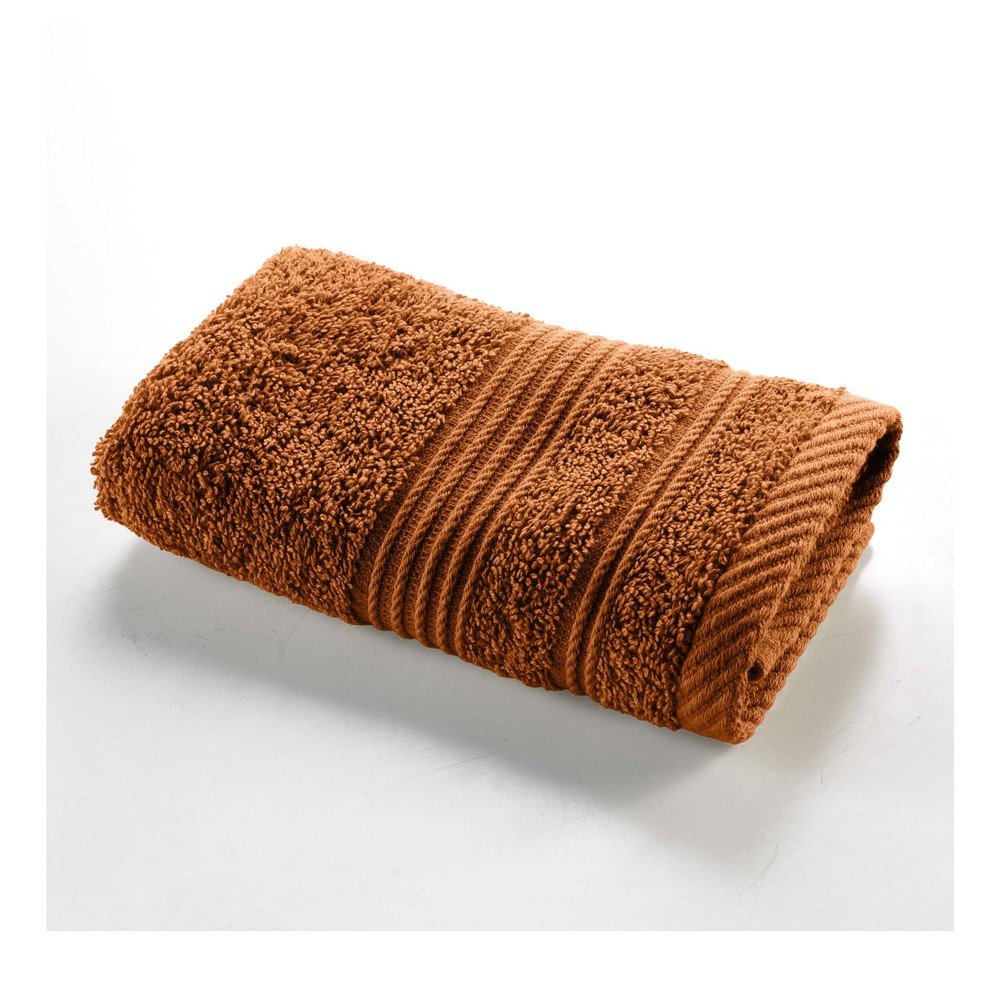 Bawełniany ręcznik frotte w kolorze terakoty 30x50 cm Tendresse – douceur d'intérieur