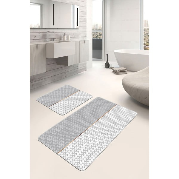 Szare dywaniki łazienkowe zestaw 2 szt. 60x100 cm – Mila Home-image-2