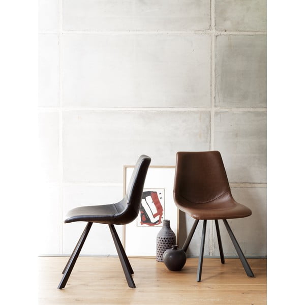 Czarne krzesło do jadalni z czarnymi nogami Rowico Alpha-image-1