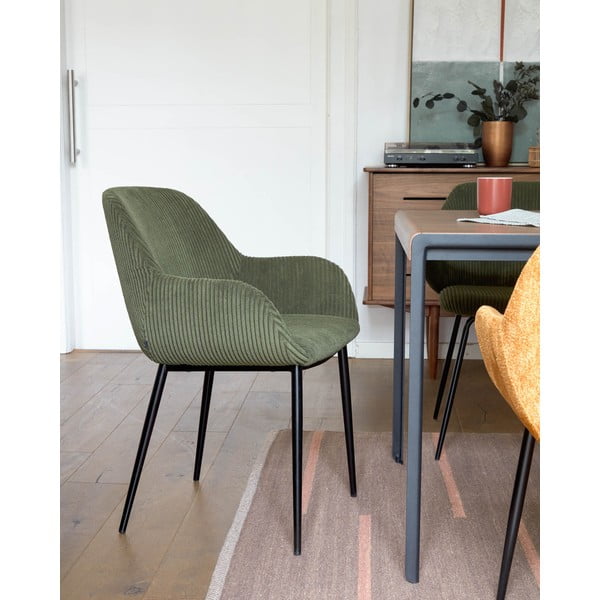 Tapicerowany fotel jadalniany w kolorze khaki Konna – Kave Home-image-1