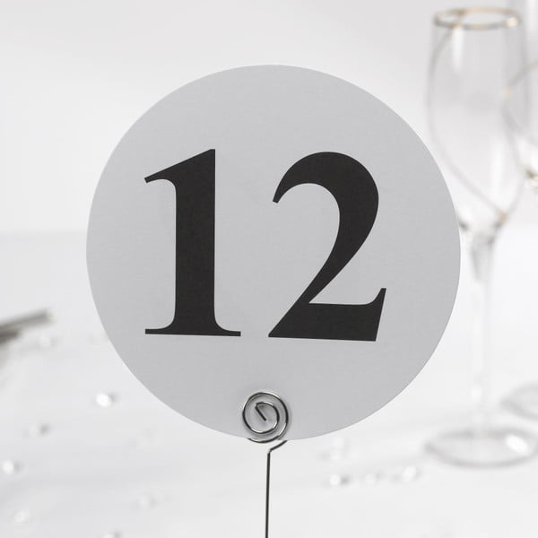 Zestaw 12 białych numerów na stół Neviti Simply Love