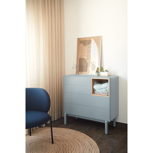 Niebieska/szara niska komoda 90x90 cm Corvo – Teulat-image-1