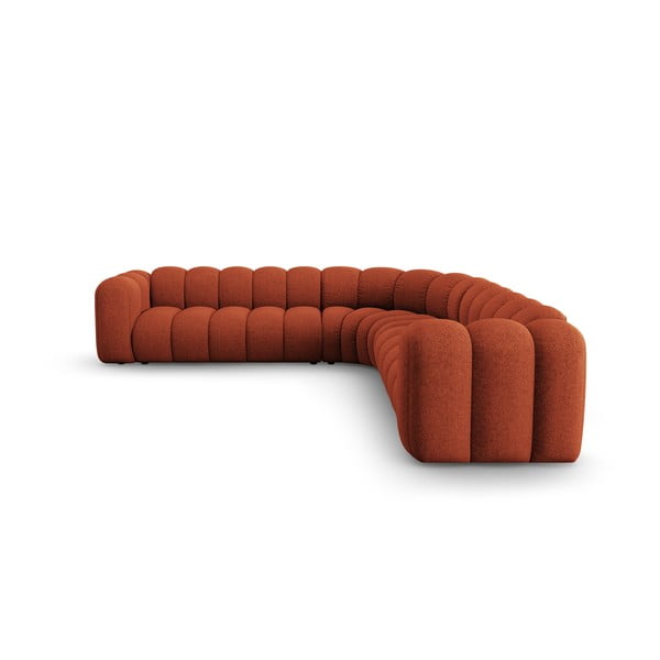 Ceglasty narożnik modułowy z tkaniny szenilowej Lupine – Micadoni -image-2