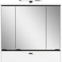 Biała szafka łazienkowa z lustrem i oświetleniem 79x80 cm Modesto – Germania