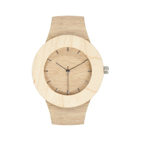 Drewniany zegarek z zaznaczonymi godzinami (kreski) Analog Watch Co. Silverheart & Maple