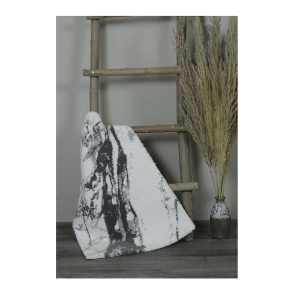 Biało-szary bawełniany dywanik łazienkowy My Home Plus Sensation, 51x76 cm