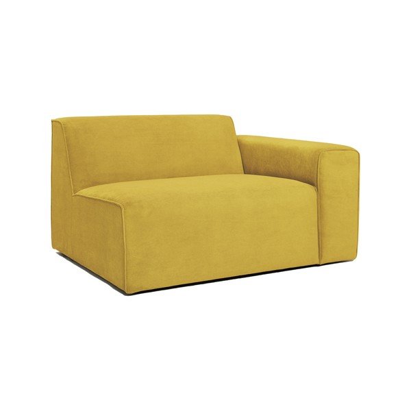 Musztardowożółty końcowy moduł sztruksowej sofy Scandic Sting, 124 cm, prawostronny-image-2