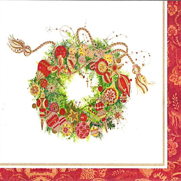 Opakowanie 20 serwetek papierowych ze świątecznym motywem PPD Spirit Wreath