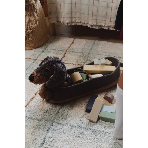 Ciemnobrązowy tekstylny dziecięcy kosz na zabawki 59x16x23 cm Sparky – Lorena Canals-image-2