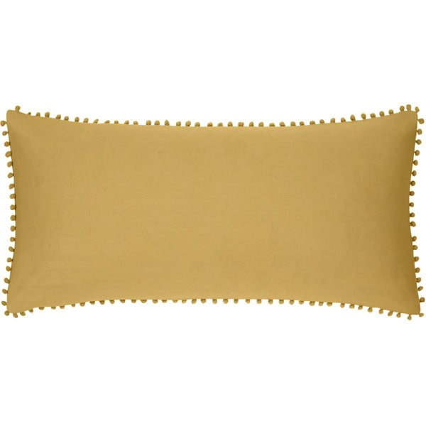 Żółta poszewka dekoracyjna na poduszkę z perkalu bawełnianego Westwing Collection, 40x80 cm