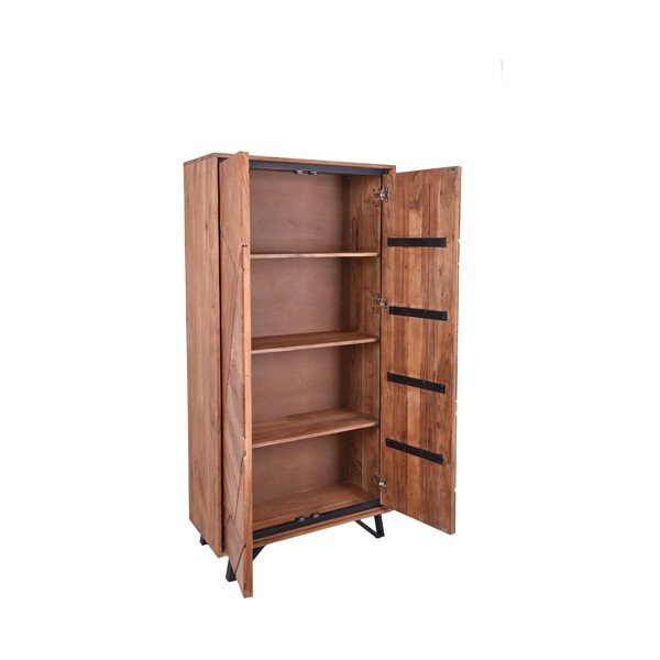 Szafa z litego drewna akacjowego 90x181x40 cm Ambala – Interia Home & Living-image-3