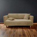 Brązowy elastyczny pokrowiec na sofę 3-osobowy Sacha – douceur d'intérieur