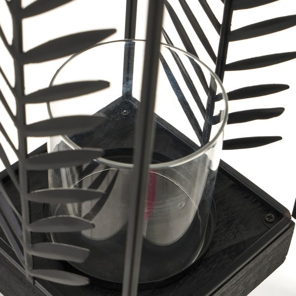 Czarny metalowy lampion w kolorze złota Casa Selección, wys. 40,5 cm-image-3