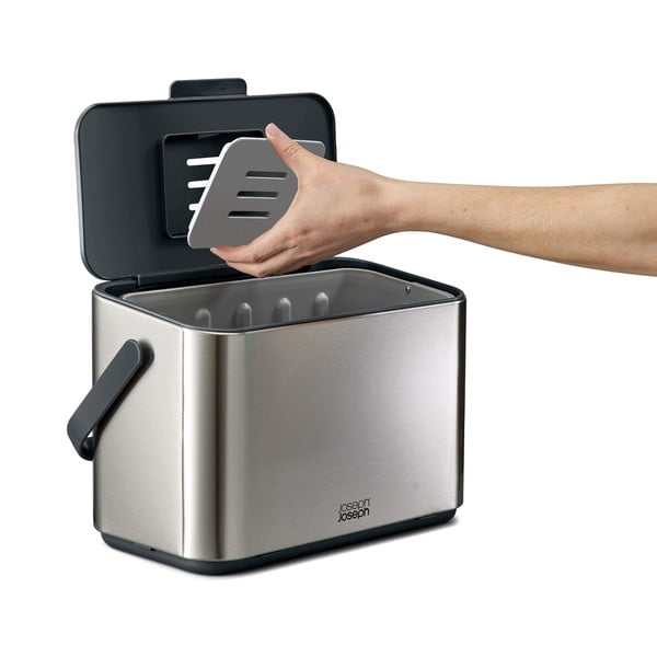 Pojemnik na odpadki organiczne w kolorze srebra 4 l Collect – Joseph Joseph-image-4