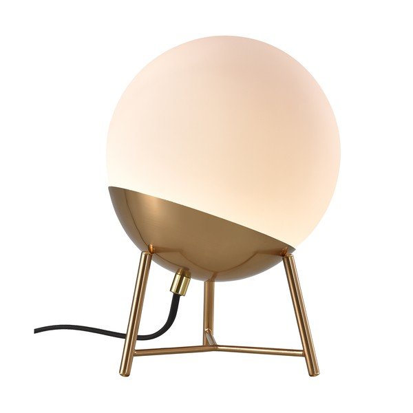 Biała lampa stołowa LED ze ściemniaczem z szklanym kloszem (wys. 32 cm) Chelsea – House Nordic-image-2