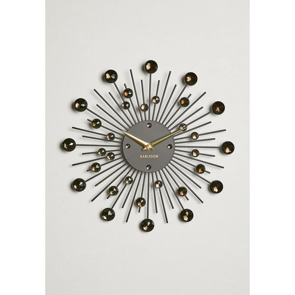 Zegar ścienny z czarnego kryształu Karlsson Sunburst-image-4