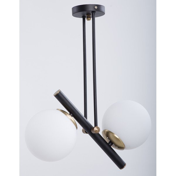 Czarno-biała lampa sufitowa ze szklanym kloszem ø 15 cm Libra – Squid Lighting-image-1