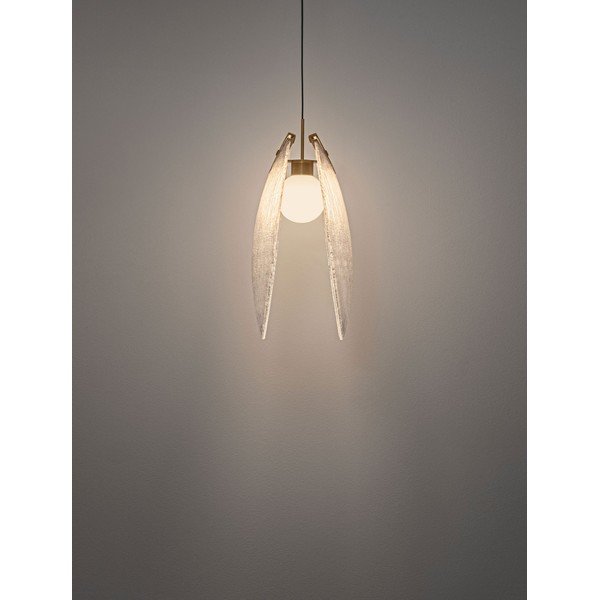 Stalowa lampa wisząca LED w kolorze mosiądzu ze szklanym kloszem Shelina – Nova Luce-image-2