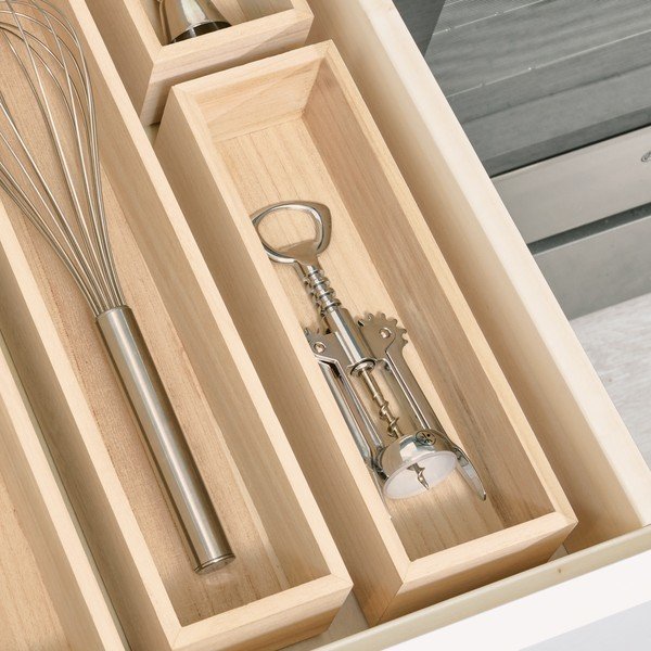 Organizer kuchenny z drewna paulownia iDesign, 25,4x8,4 cm-image-1