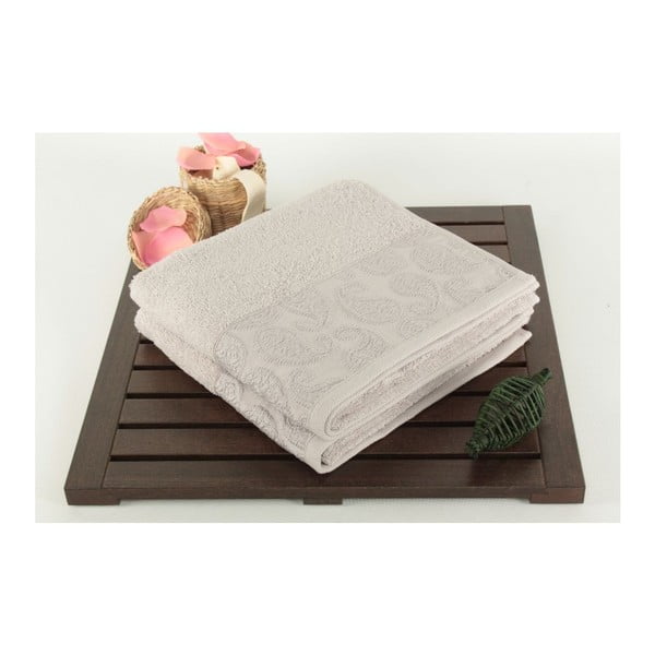 Zestaw 2 szarych ręczników ze 100% bawełny Sal, 50x90 cm