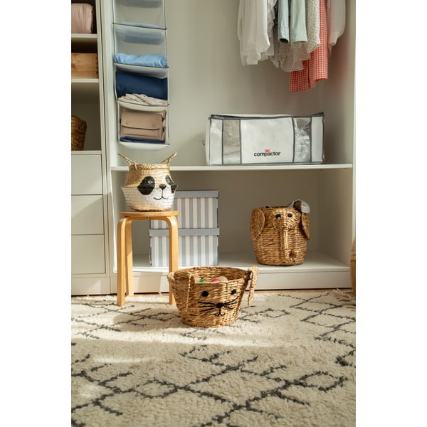 Dziecięcy kosz na zabawki z hiacyntu wodnego w naturalnym kolorze ø 30x35 cm Elephant – Compactor-image-3